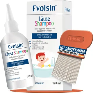 Evolsin Läuseshampoo mit Läusekamm für Erwachsene & Kinder