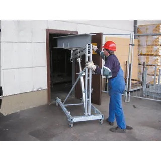 müba-Kragarmlift Typ KAL 275, klappbar inkl. Verstellbarer Kurbel, Kopfgabel-Verstellbereich 1,10 - 2,75 m, verzinkt