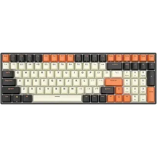 Royal Kludge RK100 RGB, brauner Schalter, Schwarz-Orange