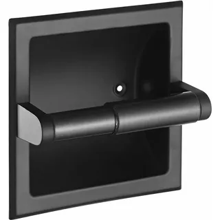 Toilettenpapierhalter aus Edelstahl Unterputz Klopapierhalter Verdeckter Rollenhalter für Badezimmer Küche Schwarz