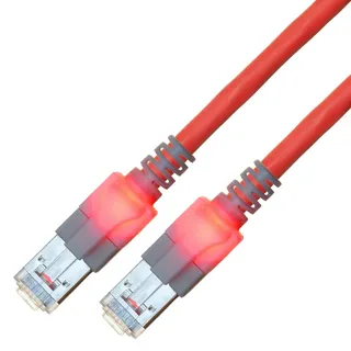 EasyLan CS1ORCDCD0050 - Cat.6 LED Patchkabel DualBoot S/FTP rot, 5 m