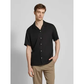 Freizeithemd mit Knopfleiste Modell 'malaga', Black, S
