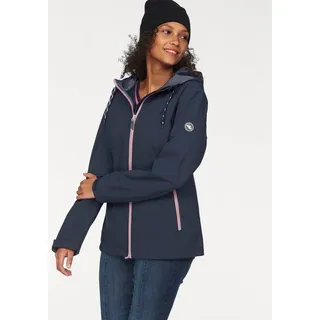 POLARINO Softshelljacke, mit Kapuze, für den Übergang, aus Softshell, wasserabweisend, winddicht, Gr. 54, marine, , 55504960-54