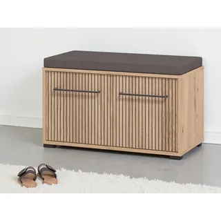 INOSIGN »Landes, Schuhschrank, Schuhregal, Schuhtruhe, Breite 80 cm«, mit Sitzkissen und zwei geschlossenen Fächern, in Artisan eiche), braun