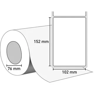 Primarigo® Freeze TD (Thermo Top) 102 mm x 152 mm / weiß / permanent / 76 mm Kern / 1.100 Etiketten je Rolle / gestanzt MKZ 11093