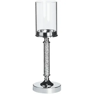 Beliani Kerzenständer Abbeville Glas 41 cm Silber