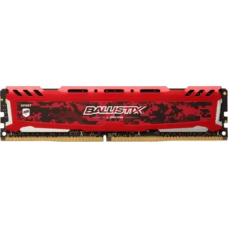 Crucial Ballistix Sport LT BLS8G4D240FSE Desktop Gaming Speicher (2400 MHz, DDR4, DRAM, 8GB, CL16) rot