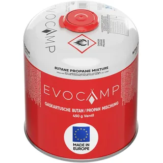 evocamp 8x Propan Butan Gaskartuschen 450g, Schraubkartusche Eurogewinde 7/16", Ventilkartusche 809 ml für Weber Grills Q100/1000-Serien,