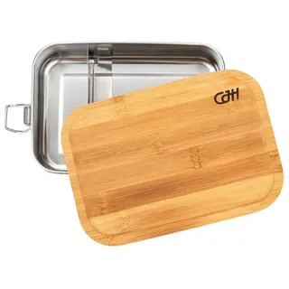 CJH Edelstahl Lunch Box Bambus-Deckel - M