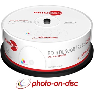 PrimeOn BD-R DL 50GB/2-8x Cakebox (25 x), Optischer Datenträger