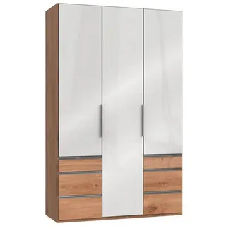 Level 150 x 236 x 58 cm Plankeneiche Nachbildung/Weißglas