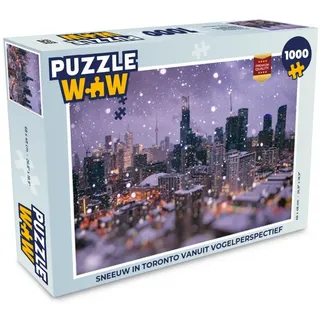 MuchoWow Puzzle Schnee in Toronto aus der Vogelperspektive, 1000 Puzzleteile, Foto-Puzzle, Bilderrätsel, Puzzlespiele, Klassisch 48 cm x 68 cm x 2 cm