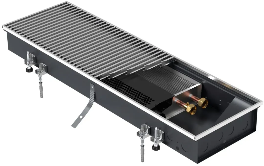 Bodenkonvektor mit Querstromventilator Kanalhöhe 90 mm