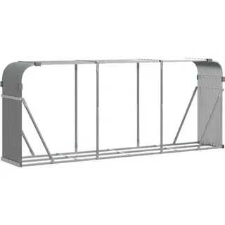 vidaXL Kaminholzunterstand Hellgrau 234x45x100 cm Verzinkter Stahl