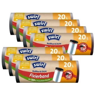 Swirl Müllbeutel 7x Swirl Fixierband Müllbeutel 20L (15 stk./Rolle)