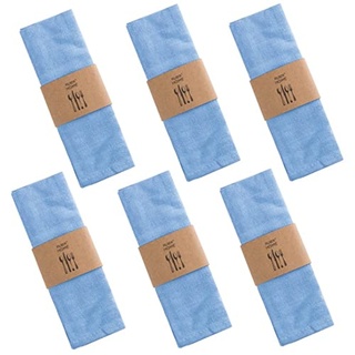 ZOYIEP Stoffservietten Leinenservietten Set, Servietten Stoff, Servietten Leinen Kitchen Stoffservietten Tischdekoration, Stoffservietten Leinen Servietten,30x40cm (Blauer See,6PC)