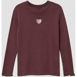 Longsleeve im Slim Fit mit Glitzergarn-Stickerei - rot - 140
