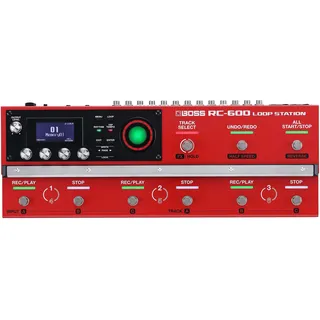 Boss RC-600 Loop Station Bodenlooper-Effektgerät mit 6 Stereo-Phrasen-Tracks und 9 Fußschaltern