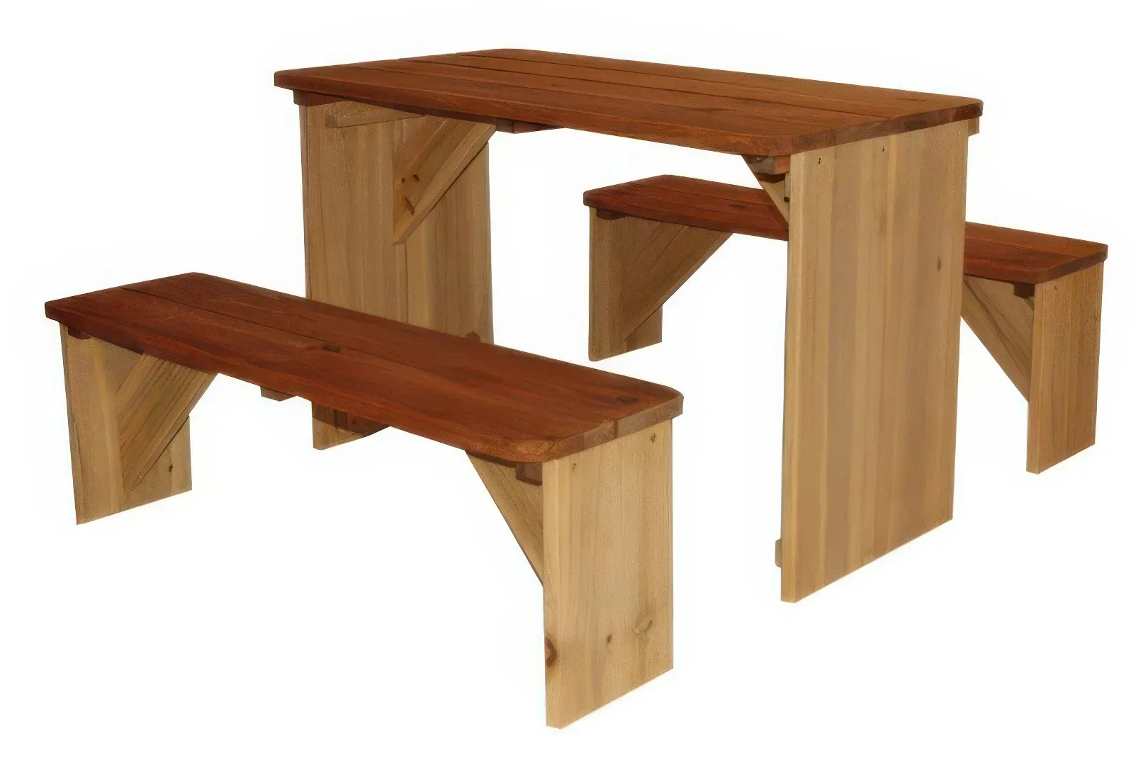 Kinder Sitzgarnitur Karo 70 x 80 x 45 cm - Kindertisch aus Hemlockholz – Kindermöbel für den Garten – Kindersitzgelegenheit