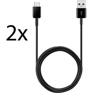 2x Typ-C Ladekabel für Original Samsung Galaxy S10, S10e, S10 Plus, S10 Lite Datenkabel 1,2m schwarz USB-Ladegerätkabel Aufladekabel Type-C Charg... - Schwarz