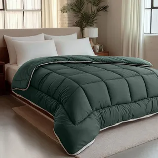 Zelesta Royalbed 3D Air Bettdecke ohne Bezug - Waschbare Bettdecke - Decke - Winter- und Sommerbettdecke - Atmungsaktive Bettdecke (Grand Green, 240x200 cm)