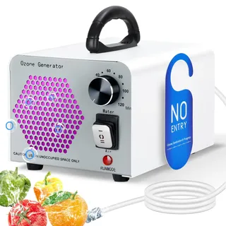 GMGXX 2 In 1 Ozongenerator 60000mg/H, Ozongerät Ozon Luftreiniger mit Wasser und Luft Modus, O3 Geruchsneutralisierer Ozone Generator mit 120 Min Timer, Ozonator für Auto Wohnung Obst Gemüse