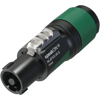 Neutrik NL4FXX-W-S Lautsprecher-Steckverbinder Stecker, gerade Polzahl: 4 Schwarz-Grün 1St.