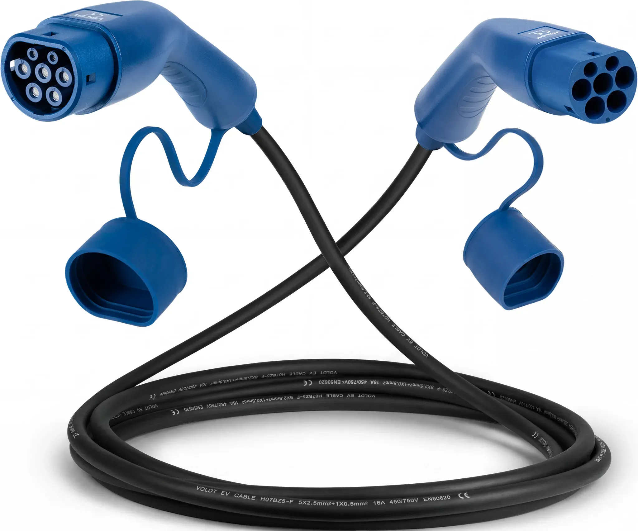 Voldt® Typ 2 - Typ 2 | Mode 3 | 16A | 11kW Ladekabel | 6 Meter