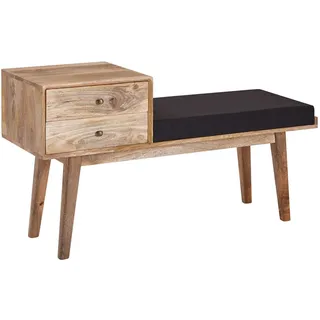 FineBuy Sitzbank Cora Schwarz 120 x 40 x 48 cm