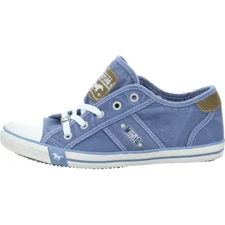 Mustang Leinen Schnürhalbschuh - Blau