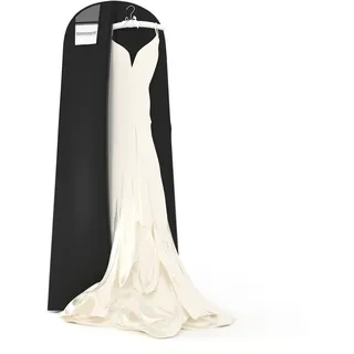 Hangerworld Extra breiter atmungsaktiver Kleidersack/Kleiderschutzhülle aus hochwertigem Vliesstoff, Maße ca. 183 cm x 66 cm, in Schwarz, ideal für Hochzeitskleider, Brautkleider, Abendkleider und andere lange Kleidungsstücke