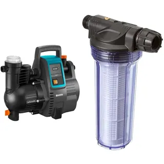 Gardena Hauswasserautomat 4000/5E & 01730-20 Pumpen-Vorfilter 180 mm x 33,25 mm (1) AG, 30,3 mm (1) IG Kunststoff, Standard, bis zu 6000 l/h