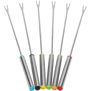 Set von 6 Fondue gabeln, 9,5 Zoll Fondue-Sticks Edelstahl-Gurken gabel für gebratene Fleisch-Schokoladen-Dessert käse