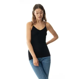 MEY Noblesse Spaghetti Top Schwarz Baumwolle 40 Damen