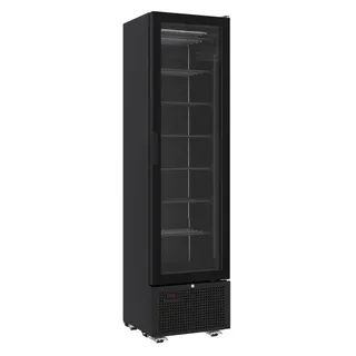 Klimasan Tiefkühlschrank TOPO | 1 Glastür Schwarz 221L | HxBxT 191,5x49,4x52,1cm| Gefrierschrank, Tiefkühlgerät, Tiefkühltruhe | + CHEFGASTRO Geschirrtuch