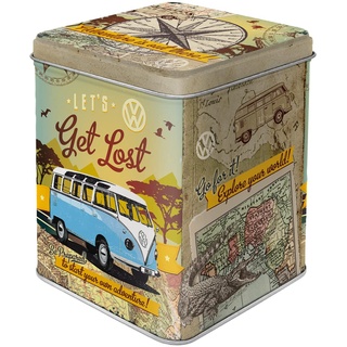 Nostalgic-Art Retro Teedose Bulli – Let's Get Lost – VW Bus Geschenk-Idee, Aufbewahrung für losen Tee und Teebeutel, Vintage Design, 100 g