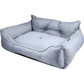 BENETTON BENETTON. - Hundebett, Ergonomisches Bett für Mittelgroße Hunde, Aus Polyester, Waschmasschinegeeignet, Grau, Größe L, 75x60x20 cm