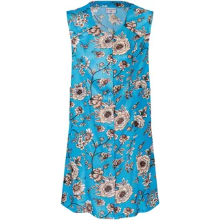 DESERMO Kittelschürze bunt mit Knopfleiste, bequeme und abwaschbare Garten- und Haushalts Schürze mit Seitentaschen I Dederon Kostüm Kittel DDR Retro Style Gr. 4XL - 4XL