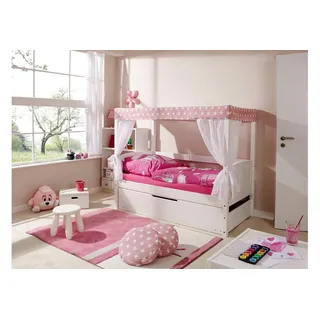 Mini Kiefer weiß inkl. 4 Schubkästen stern-rosa