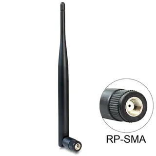 DeLock WLAN 802.11 b/g/n Antenne RP-SMA 5 dBi omnidirektional Gelenk