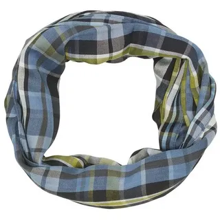 S.Oliver - Karierter Loop-Schal aus Modalmix, Damen, blau,