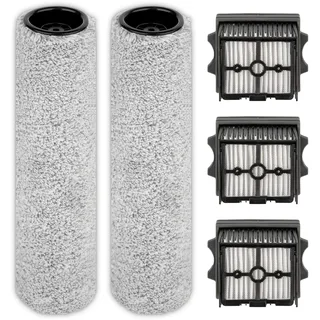 (5 Stück) Floor One S9 Artist Pro Bürstenwalzen und HEPA-Filter kompatibel mit Tineco Floor One S9 Artist Pro Nass-/Trockenstaubsauger (Ohne Griff), 2 Bürstenwalzen, 3 HEPA-Filter