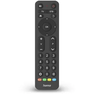 Hama Universal-Fernbedienung TV, Infrarot, für 2 Geräte, große Tasten