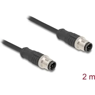 DeLock M12 Kabel D-kodiert 4 Pin Stecker zu PVC 2 m 2 m), 4-polig
