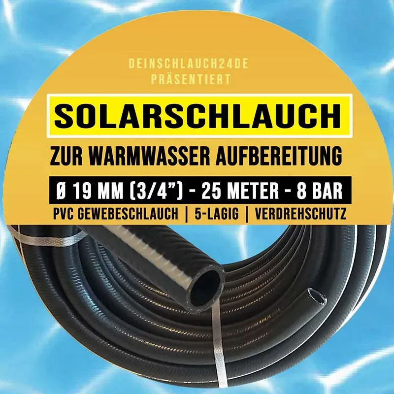 19 mm 3/4 5-lagig PVC Solar Wasser Heizung Warm Universal Schlauch schwarz - PN..."