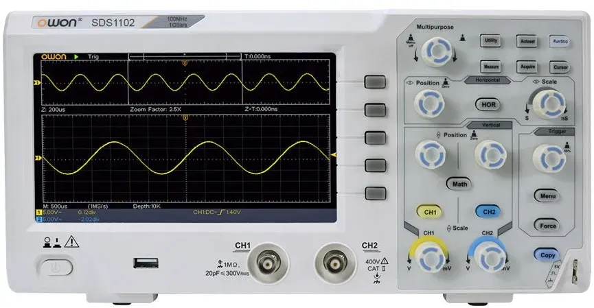 OWON SDS1102 2-Kanal Oszilloskop (100 MHz)