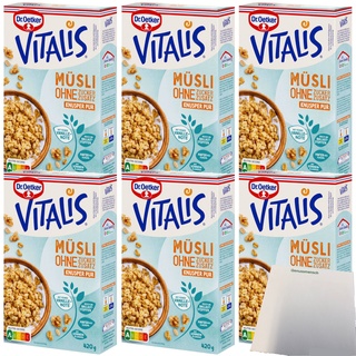 Dr. Oetker Vitalis Knusper-Müsli ohne Zuckerzusatz 6x420g Packung + usy Block