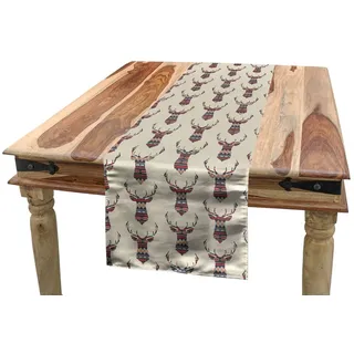 Abakuhaus Tischläufer Esszimmer Küche Rechteckiger Dekorativer Tischläufer, Hirsch Aufwändige Muster bunt 40 cm x 300 cm