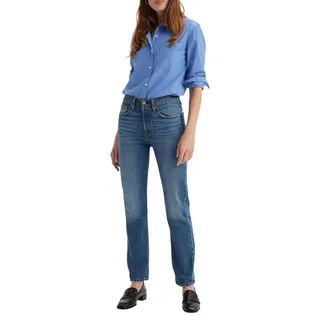 Levi's 501 Damen Jeans mit geradem Bein in Mittelblau-W32 / L30