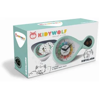 KIDYWOLF Analoger & digitaler Wecker türkis
